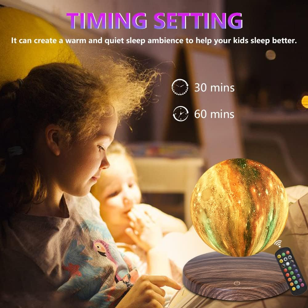 Luna-Float 3D Magnetic Levitating Moon Lamp with Touch & Remote