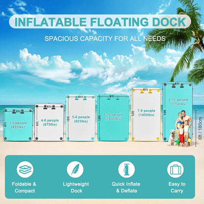 Aqua-Dock Pro Heavy-Duty Inflatable Floating Platform