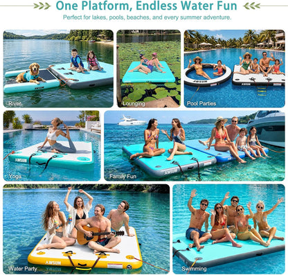 Aqua-Dock Pro Heavy-Duty Inflatable Floating Platform