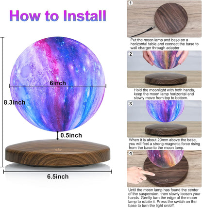 Luna-Float 3D Magnetic Levitating Moon Lamp with Touch & Remote