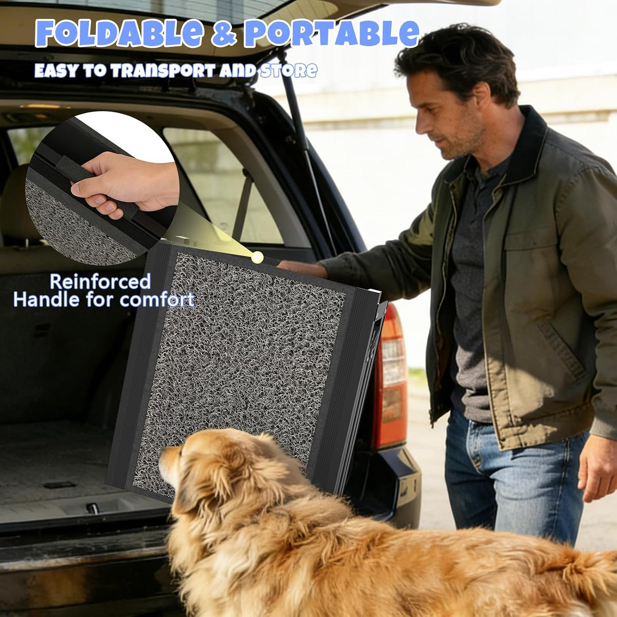 Findo™ Aero-Flex Ultralight Carbon Fiber Pet Ramp for SUVs & Trucks