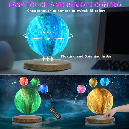 Luna-Float 3D Magnetic Levitating Moon Lamp with Touch & Remote