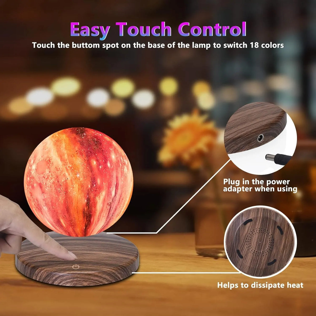 Luna-Float 3D Magnetic Levitating Moon Lamp with Touch & Remote