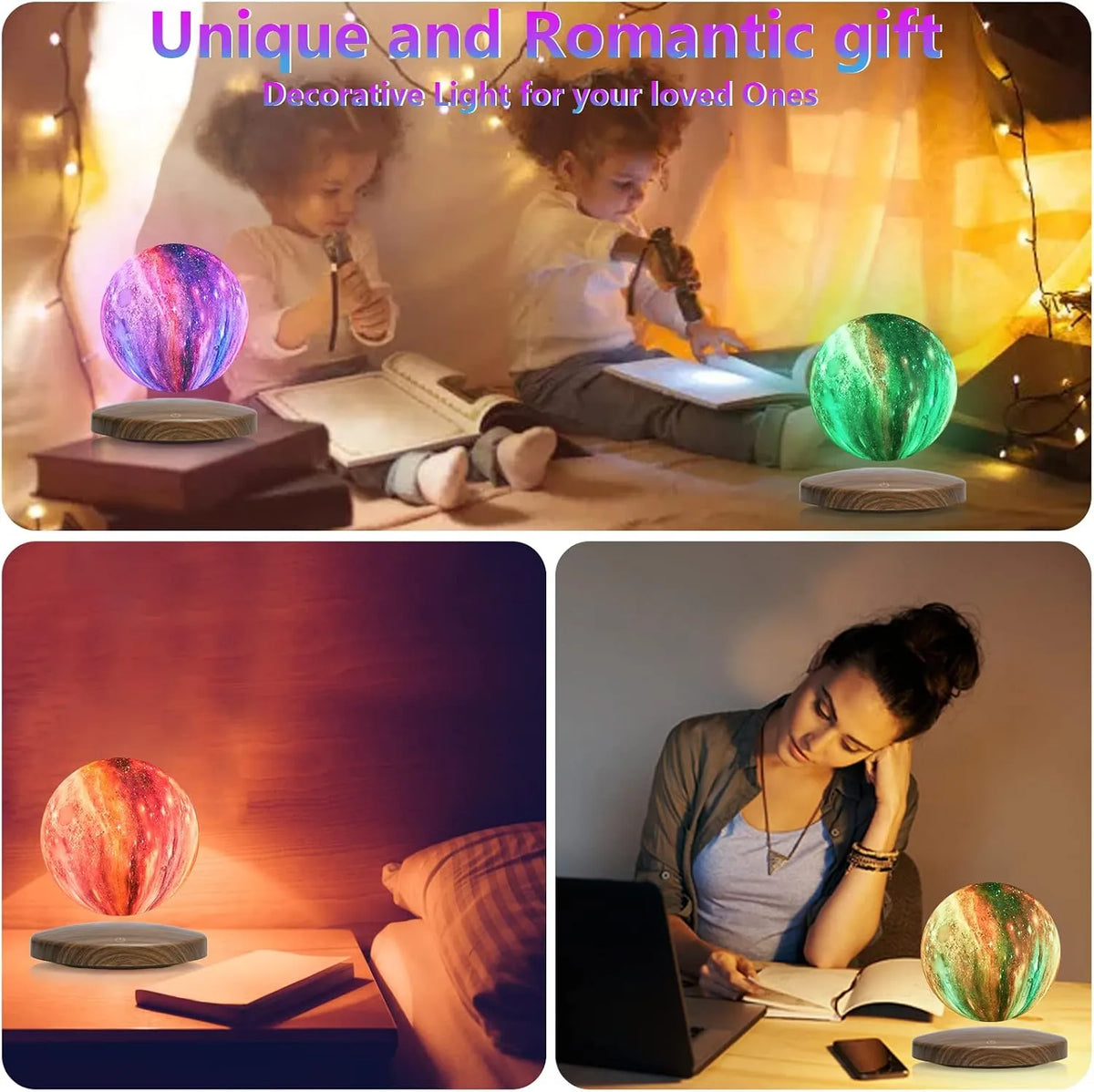 Luna-Float 3D Magnetic Levitating Moon Lamp with Touch & Remote